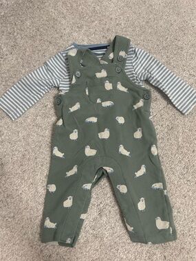 Mini Boden Jersey Overalls Set, VGUC, Size 3-6 months